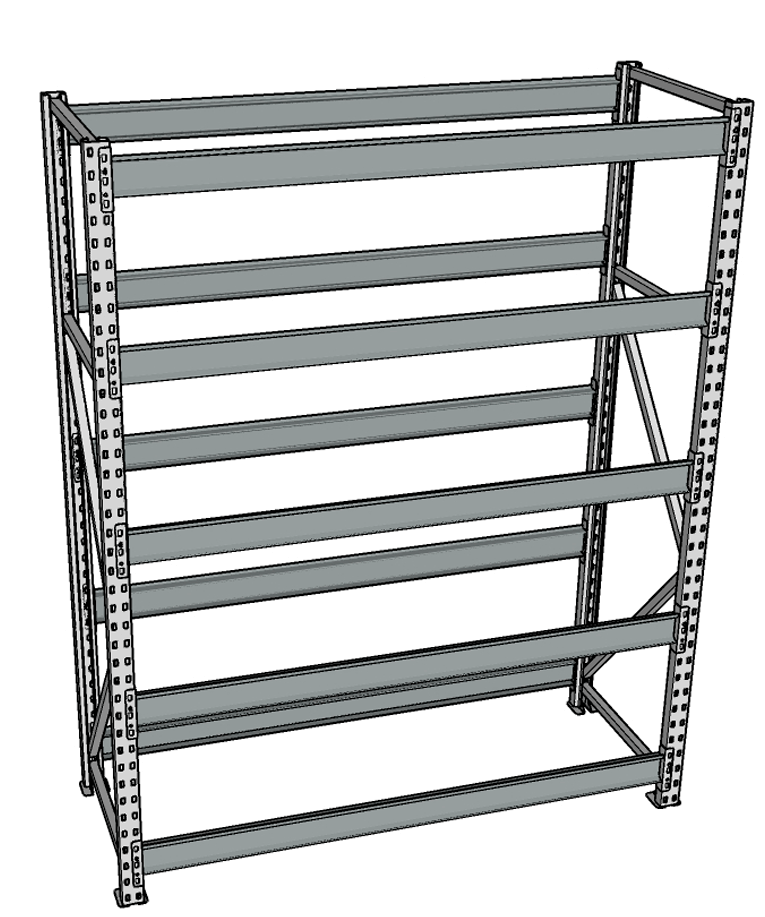 Стеллаж грузовой СГР 2500x1200x600 5 полок (без настила) купить в Пскове