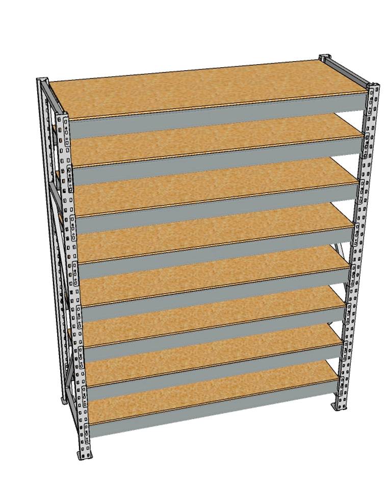 Стеллаж грузовой СГР 3000x1500x400 8 полок (ДСП) купить в Пскове