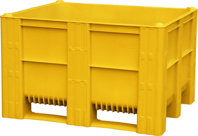 BoxPallet 1200х1000х740 мм сплошной желтый купить в Пскове