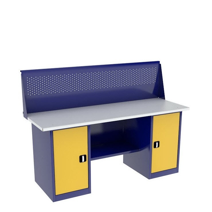 Верстак двухтумбовый ВП-5/1,6 с экраном купить в Пскове Верстак двухтумбовый ВП-5/1,6 с экраном купить в Пскове