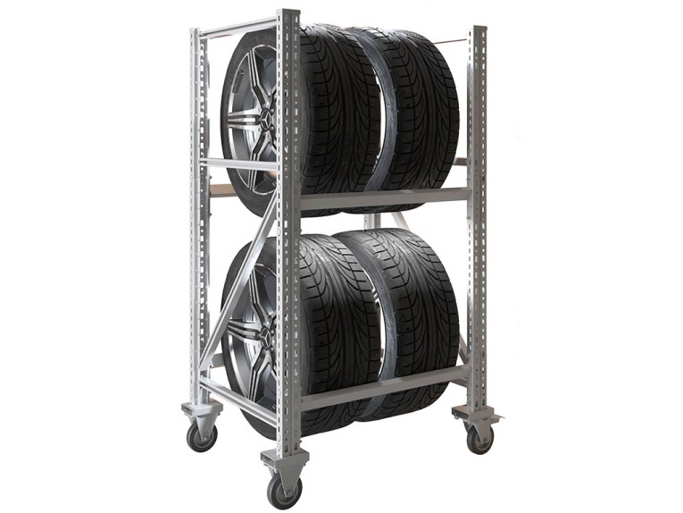 Стеллаж MS PRO 1350/781X606 передвижной для хранения до 4 шин купить в Пскове