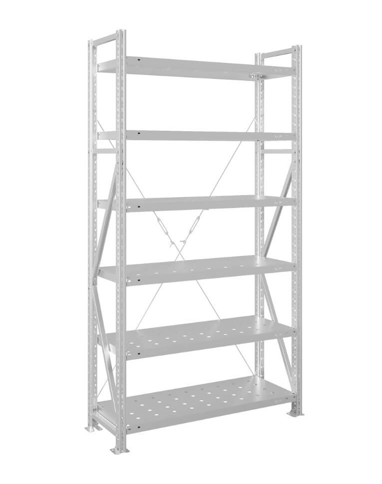 Стеллаж MS U 2500x1200x600 6 полок (180 кг, перф) купить в Пскове Стеллаж MS U 2500x1200x600 6 полок (180 кг, перф) купить в Пскове