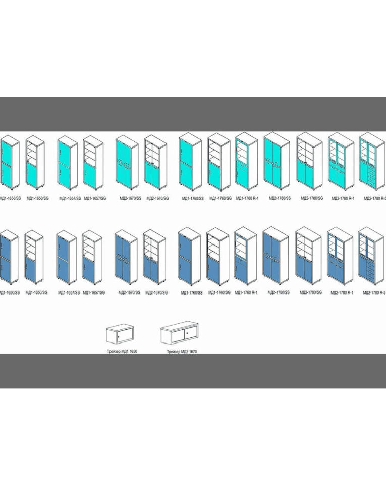 Медицинский шкаф HILFE МД 2 1670/SG купить в Пскове