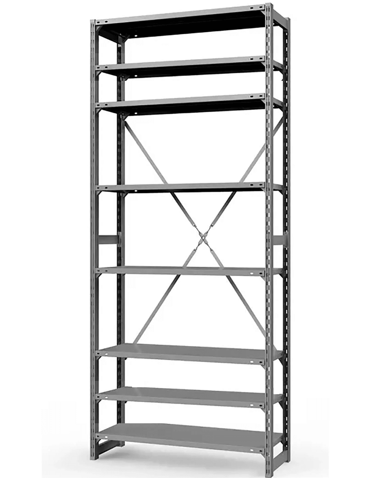 Стеллаж ТСУ 1800x1200x400 8 полок (300 кг, металл) купить в Пскове Стеллаж ТСУ 1800x1200x400 8 полок (300 кг, металл) купить в Пскове