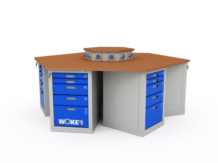 Верстак шеститумбовый WOKER PRO 6005.2500 купить в Пскове