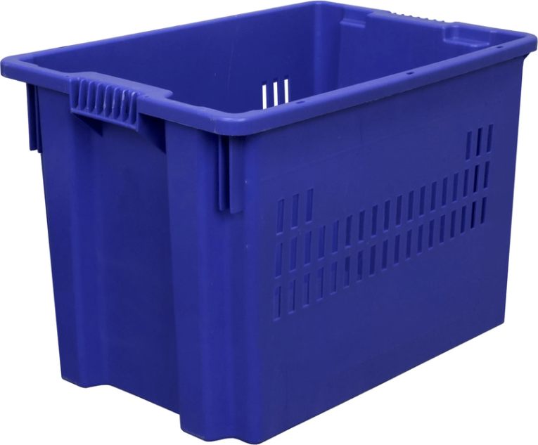 Ящик 600х400х400 дно сплошное, стенки перфорированные синий купить в Пскове Ящик 600х400х400 дно сплошное, стенки перфорированные синий купить в Пскове