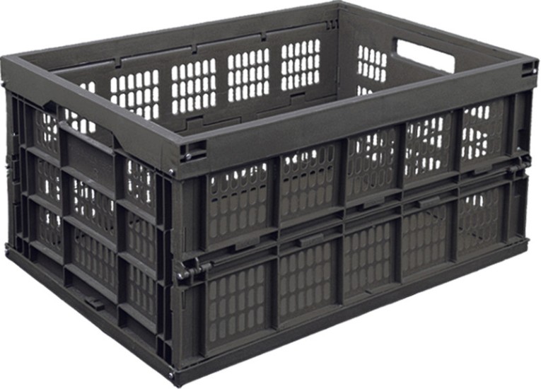 Ящик 535х350х272 складной перфорированный, чёрный купить в Пскове