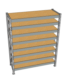 Стеллаж грузовой СГР 2500x900x1000 8 полок (ДСП)