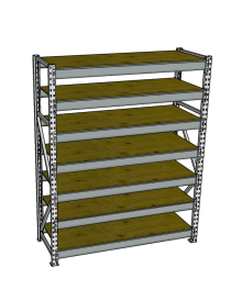 Стеллаж грузовой СГР 2500x1200x500 7 полок (фанера) Стеллаж грузовой СГР 2500x1200x500 7 полок (фанера)