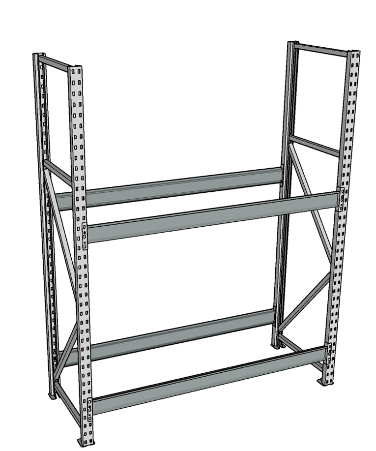 Стеллаж грузовой СГР 2500x1200x500 2 полки (без настила) купить в Пскове Стеллаж грузовой СГР 2500x1200x500 2 полки (без настила) купить в Пскове