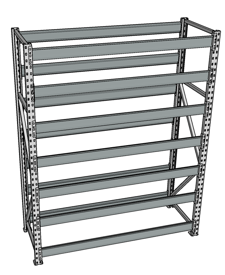 Стеллаж грузовой СГР 3000x1200x500 7 полок (без настила) купить в Пскове