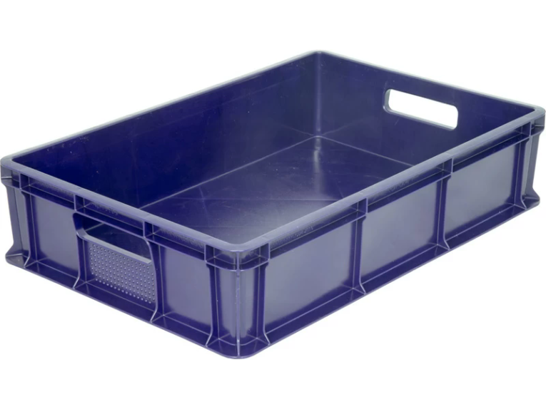 Ящик 600х400х140 мм сплошной с ручками синий купить в Пскове