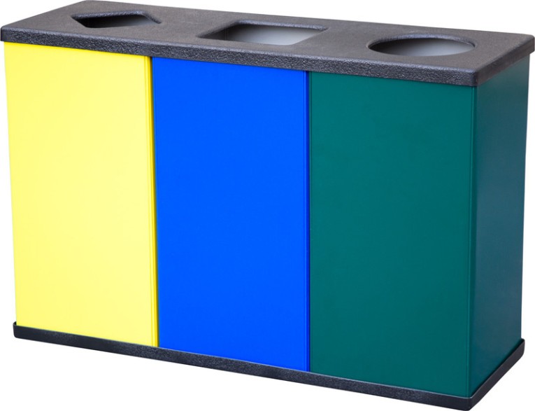 Урна для раздельного сбора мусора 3 х 80 литров купить в Пскове