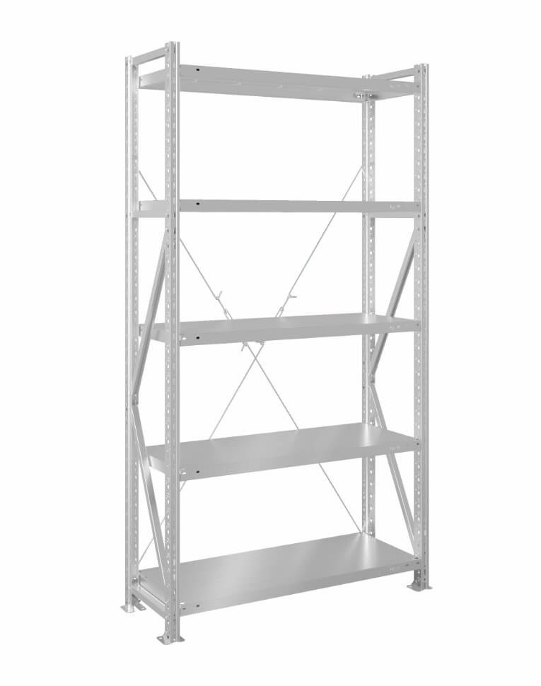 Стеллаж MS U 2000x1200x300 5 полок (180 кг, металл) купить в Пскове