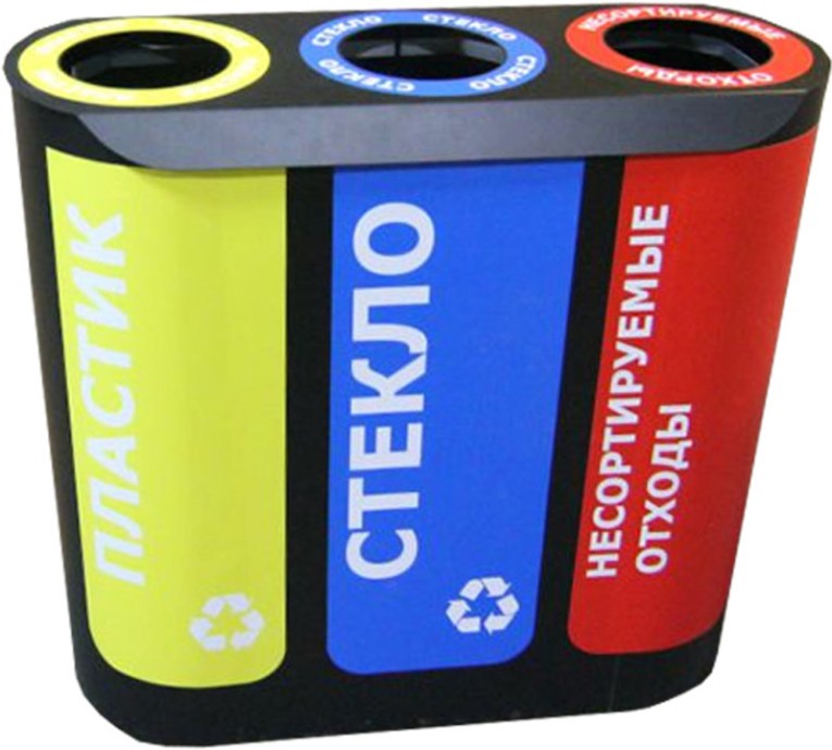 Урна для раздельного сбора мусора Альтернатива-3 с наклейками купить в Пскове