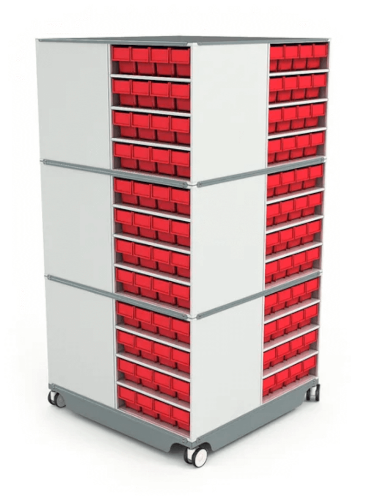 КП-02 Кассетница поворотная с красными ящиками купить в Пскове КП-02 Кассетница поворотная с красными ящиками купить в Пскове