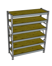 Стеллаж грузовой СГР 2000x2100x500 6 полок (фанера)