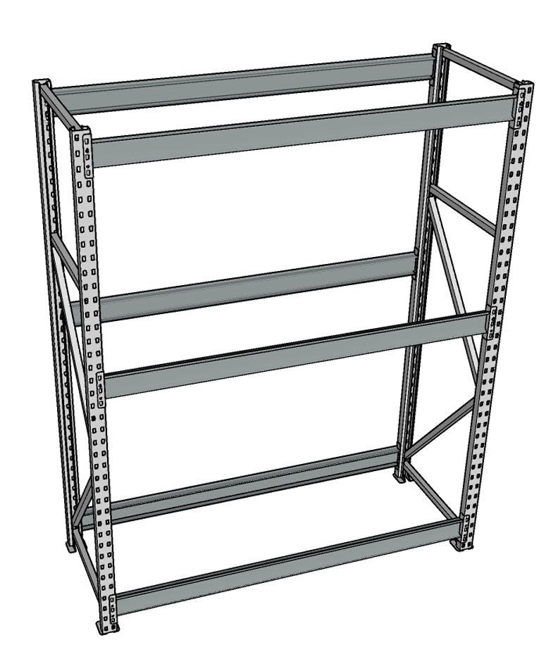 Стеллаж грузовой СГР 3000x2100x1000 3 полки (без настила) купить в Пскове