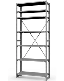 Стеллаж ТСУ 4000x1500x600 7 полок (300 кг, металл) Стеллаж ТСУ 4000x1500x600 7 полок (300 кг, металл)