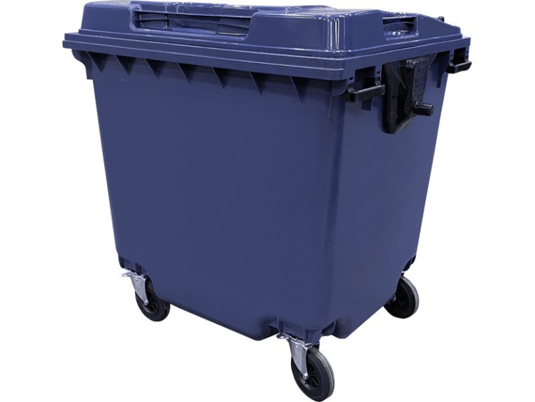 Мусорный контейнер 1 100л. на колёсах цв. синий купить в Пскове
