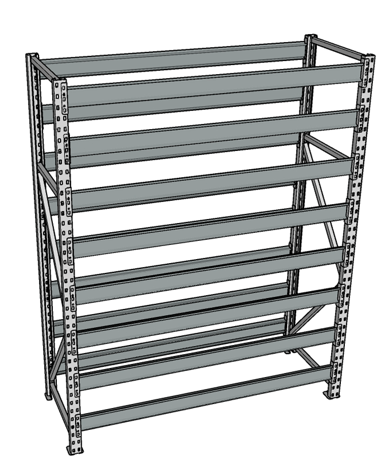 Стеллаж грузовой СГР 3000x1200x800 8 полок (без настила) купить в Пскове