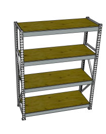 Стеллаж грузовой СГР 2500x1500x400 4 полки (фанера)