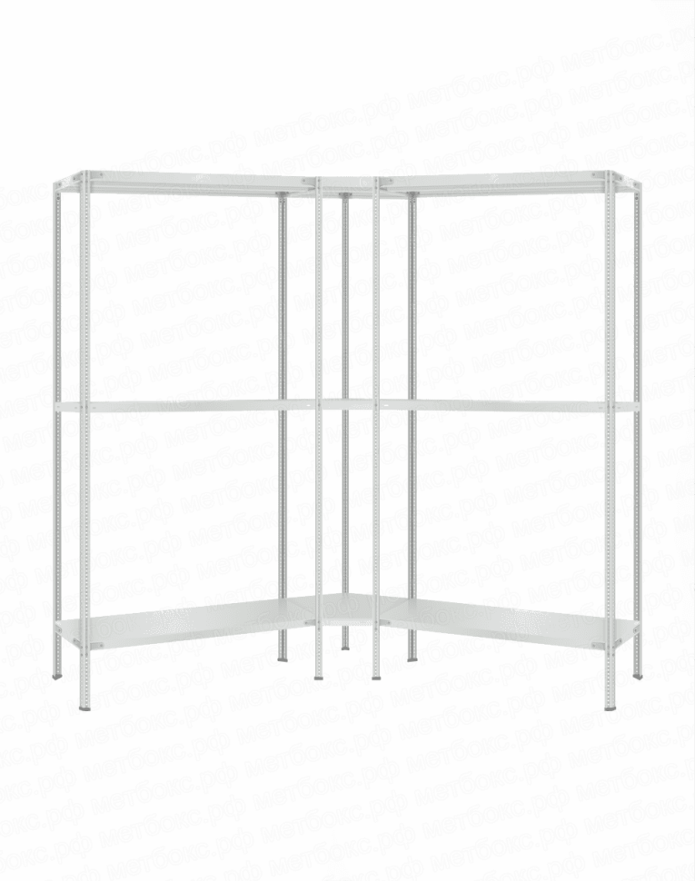 Стеллаж угловой 2000х1700х1700 (3 яруса глубиной 500мм) купить в Пскове Стеллаж угловой 2000х1700х1700 (3 яруса глубиной 500мм) купить в Пскове