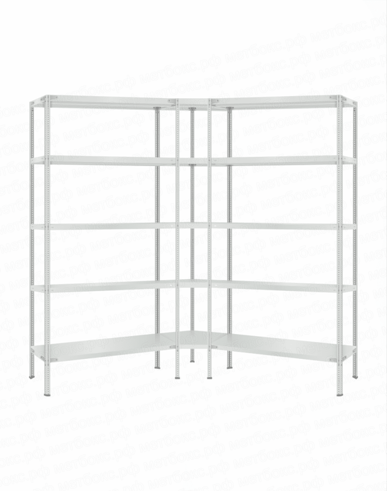 Стеллаж угловой 2000х1700х1700 (5 ярусов глубиной 500мм) купить в Пскове