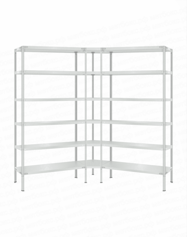 Стеллаж угловой 2000х1700х1700 (6 ярусов глубиной 500мм) купить в Пскове