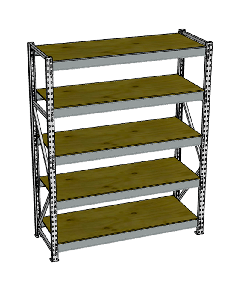 Стеллаж грузовой СГР 3000x2100x500 5 полок (фанера) купить в Пскове
