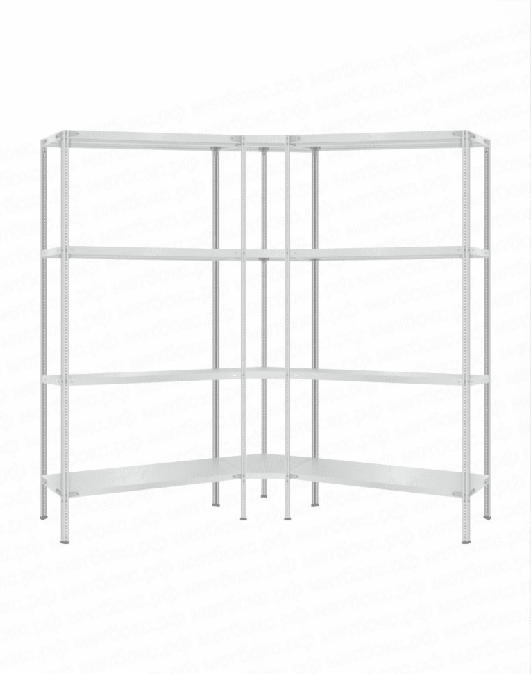 Стеллаж угловой 2000х1800х1800 (4 яруса глубиной 600мм) купить в Пскове Стеллаж угловой 2000х1800х1800 (4 яруса глубиной 600мм) купить в Пскове