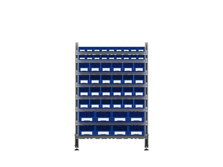 Стеллаж для пластиковых лотков SORTEX двухсторонний 1500x1000x800.06 купить в Пскове