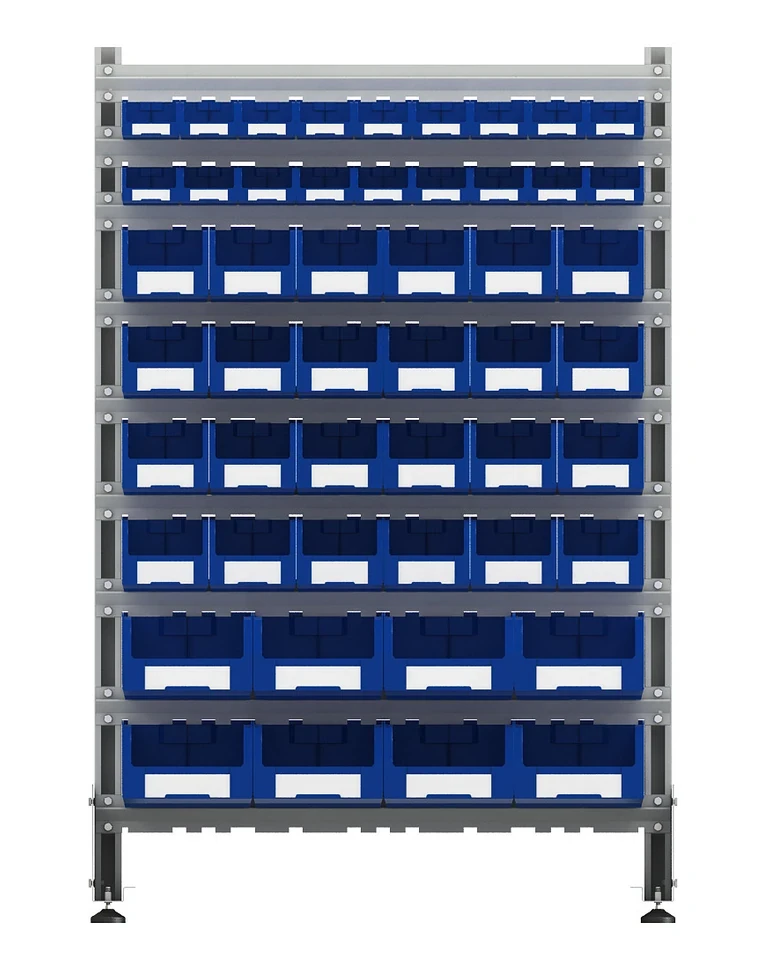 Стеллаж для пластиковых лотков SORTEX двухсторонний 1500x1000x800.06 купить в Пскове