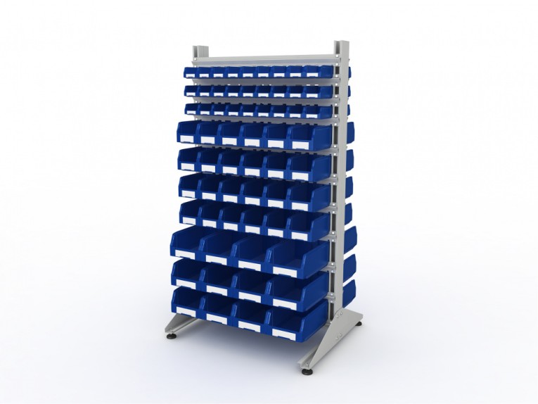 Стеллаж для пластиковых лотков SORTEX двухсторонний 1800x1000x800.05 купить в Пскове