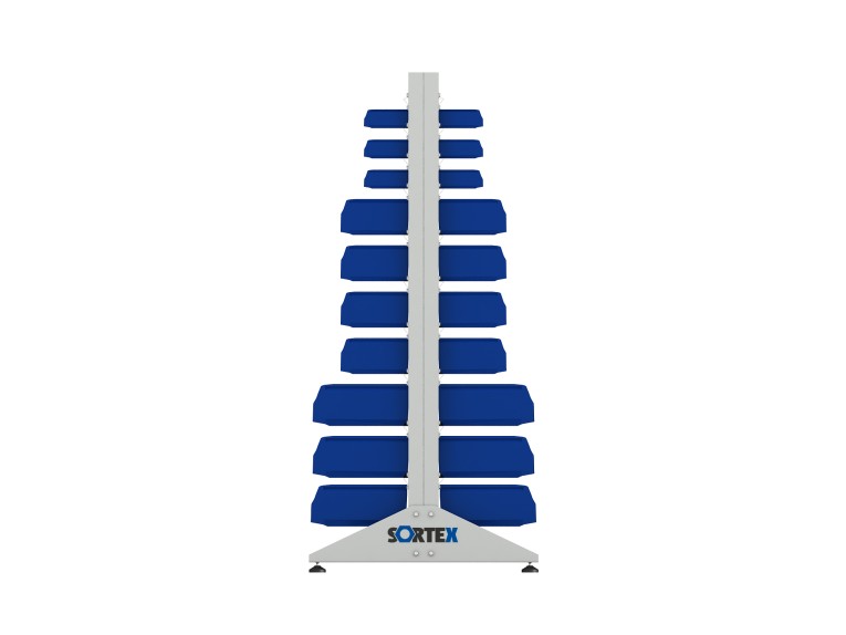 Стеллаж для пластиковых лотков SORTEX двухсторонний 1800x1000x800.05 купить в Пскове