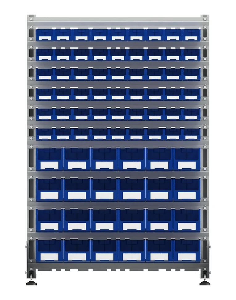 Стеллаж для пластиковых лотков SORTEX односторонний 1500x1000x450.04 купить в Пскове Стеллаж для пластиковых лотков SORTEX односторонний 1500x1000x450.04 купить в Пскове
