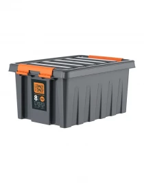 Контейнер особопрочный Rox Box PRO 8 (335х220х160 мм с крышкой и клипсами, антрацит)