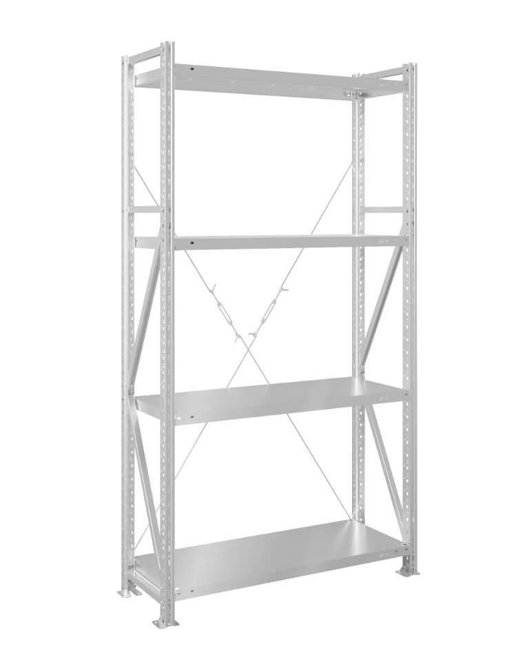 Стеллаж MS U 2500x1200x500 4 полки (350 кг, металл) купить в Пскове