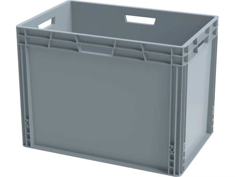 Ящик 600х400х440 cплошной, усиленное дно, цв. серый купить в Пскове Ящик 600х400х440 cплошной, усиленное дно, цв. серый купить в Пскове