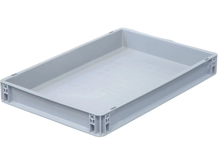 Ящик 600х400х75 сплошной, усиленное дно, цв. серый купить в Пскове