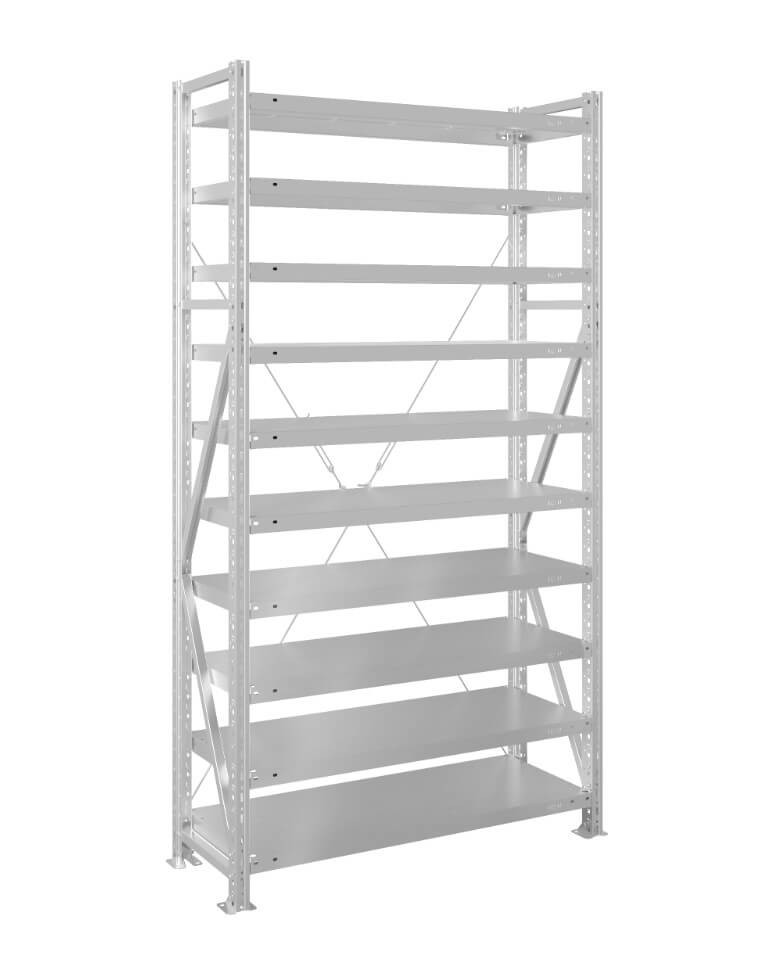 Стеллаж MS U 2000x1000x600 10 полок (200 кг, металл) купить в Пскове