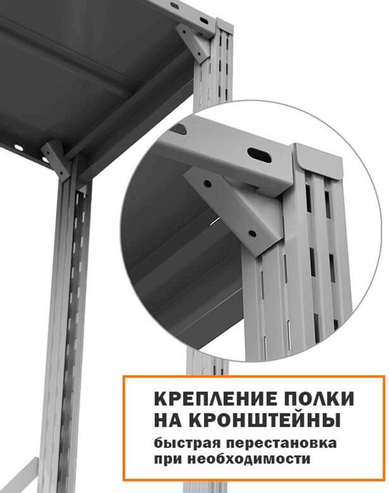 Стеллаж ТСУ 2500x1200x800 8 полок (300 кг, перф) купить в Пскове